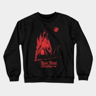 Black Metal Burning Church (red version) Crewneck Sweatshirt